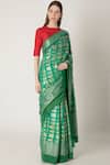 Masaba Green Banarasi Saree With Unstitched Blouse Fabric Online at Aza Fashions Masaba_Green Banarasi Saree With Unstitched Blouse Fabric_Online_at_Aza_Fashions