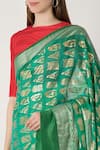 Buy Masaba Green Banarasi Saree With Unstitched Blouse Fabric Online at Aza Fashions Buy_Masaba_Green Banarasi Saree With Unstitched Blouse Fabric_Online_at_Aza_Fashions