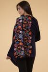 Shop_Talking Threads_Blue Embroidered Pashmina Stole _at_Aza_Fashions