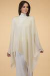 Buy_Talking Threads_Off White Embroidered Pashmina Stole_at_Aza_Fashions