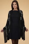 Talking Threads_Black Embroidered Pashmina Stole_Online_at_Aza_Fashions