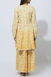 Shop_Mathili's_Yellow Cotton Printed Kurta Palazzo Set_at_Aza_Fashions