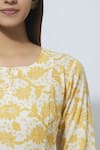 Mathili's_Yellow Cotton Printed Kurta Palazzo Set_at_Aza_Fashions