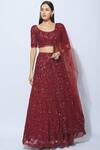 Buy_Nadine Dhody_Red Embellished Lehenga Set_at_Aza_Fashions