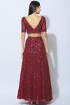 Shop_Nadine Dhody_Red Embellished Lehenga Set_at_Aza_Fashions