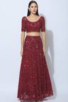 Buy_Nadine Dhody_Red Embellished Lehenga Set_Online_at_Aza_Fashions