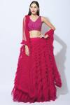 Buy_Nadine Dhody_Pink Tulle Embellished Lehenga Set_at_Aza_Fashions