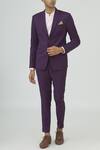 Buy_Mapxencars_Purple Silk Blazer Jacket Set_at_Aza_Fashions