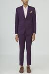 Mapxencars_Purple Silk Blazer Jacket Set_Online_at_Aza_Fashions