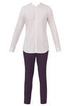 Buy_Mapxencars_Purple Silk Blazer Jacket Set_Online_at_Aza_Fashions