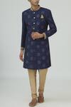 Buy_Mapxencars_Blue Silk Sherwani Set _at_Aza_Fashions
