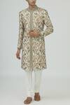 Buy_Mapxencars_White Silk Sherwani Set_at_Aza_Fashions