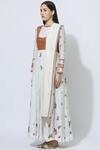 Buy_Virtuoso by Mekha and Anurag_White Chanderi Round Anarkali With Dupatta  _Online_at_Aza_Fashions