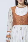 Virtuoso by Mekha and Anurag_White Chanderi Round Anarkali With Dupatta  _at_Aza_Fashions