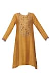 Shop_Virtuoso by Mekha and Anurag_Yellow Chanderi Round Embroidered Kurta  _Online_at_Aza_Fashions