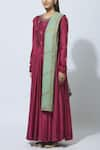 Buy_Virtuoso by Mekha and Anurag_Pink Chanderi Round Embroidered Anarkali  _Online_at_Aza_Fashions