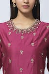 Virtuoso by Mekha and Anurag_Pink Chanderi Round Embroidered Anarkali  _at_Aza_Fashions