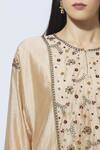 Virtuoso by Mekha and Anurag_Pink Chanderi Round Embroidered Kurta  _at_Aza_Fashions