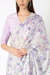 Buy_Masaba_Purple Crepe Silk Saree With Blouse Unstitched Blouse Fabric_Online_at_Aza_Fashions