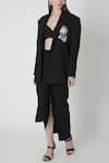 Buy_Masaba_Black Suiting Draped Skirt Set_at_Aza_Fashions