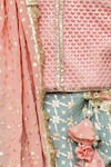 Fayon Kids_Blue Chanderi Embroidered Lehenga Set For Girls_Online_at_Aza_Fashions