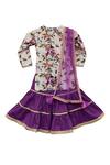 Shop_Fayon Kids_Purple Kurta Cotton Printed Sharara Set _at_Aza_Fashions