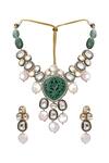Buy_Joules By Radhika_Gold Plated Stones Necklace Set_at_Aza_Fashions