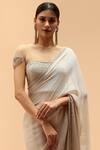 Buy_Tarun Tahiliani_Peach Chiffon Saree With Crystalized Blouse_Online_at_Aza_Fashions