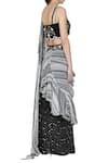 Shop_Limerick by Abirr N' Nanki_Black Georgette Square Neck Pre-draped Skirt Saree _at_Aza_Fashions