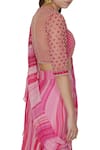 Shop_Limerick by Abirr N' Nanki_Pink Net Round Pre-draped Skirt Saree _Online_at_Aza_Fashions