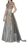 Buy_Limerick by Abirr N' Nanki_Grey Georgette Round Embroidered Lehenga Set _at_Aza_Fashions