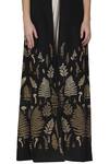 Shop_Limerick By Abirr N' Nanki_Black Silk, Satin, Shantoon Dress V-shaped Neckline Jacket Flap Draped With _Online_at_Aza_Fashions