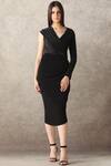 Buy_Namrata Joshipura_Black Jersey V Neck Draped Midi Dress_at_Aza_Fashions