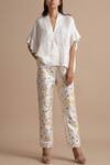 Buy Kanelle Off White Silk Printed Pant at Aza Fashions Buy_Kanelle_Off White Silk Printed Pant_at_Aza_Fashions