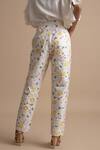 Shop Kanelle Off White Silk Printed Pant at Aza Fashions Shop_Kanelle_Off White Silk Printed Pant_at_Aza_Fashions