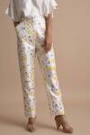Kanelle Off White Silk Printed Pant Online at Aza Fashions Kanelle_Off White Silk Printed Pant_Online_at_Aza_Fashions