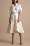 Buy Kanelle Off White Silk Printed Skirt at Aza Fashions Buy_Kanelle_Off White Silk Printed Skirt_at_Aza_Fashions