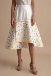 Shop Kanelle Off White Silk Printed Skirt Online at Aza Fashions Shop_Kanelle_Off White Silk Printed Skirt_Online_at_Aza_Fashions