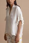 Kanelle_Off White Silk Top_Online_at_Aza_Fashions