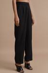 Kanelle_Black Wool Straight Pant_Online_at_Aza_Fashions