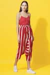 Buy_Ka-Sha_Red Cotton Dyed Striped Pants_at_Aza_Fashions