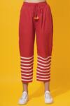 Shop_Ka-Sha_Red Cotton Pants_at_Aza_Fashions