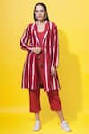 Buy_Ka-Sha_Red Chanderi Dyed Jacket_at_Aza_Fashions