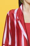 Ka-Sha_Red Chanderi Dyed Jacket_at_Aza_Fashions