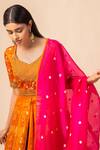 Shop Ekaya Banaras Orange Banarasi Silk Anarkali Set at Aza Fashions Shop_Ekaya Banaras_Orange Banarasi Silk Anarkali Set_at_Aza_Fashions