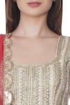 Bhumika Grover_Pink Raw Silk Square Neck Embroidered Lehenga Set_at_Aza_Fashions