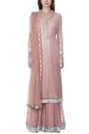 Shop_Bhumika Grover_Pink Embellished Kurta Sharara Set _Online_at_Aza_Fashions