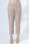 Shop_Kisneel by Pam_Pink Lace Peplum Top Pant Set_Online_at_Aza_Fashions