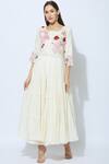 Buy Itara Off White Cotton Round Anarkali Palazzo Set at Aza Fashions Buy_Itara_Off White Cotton Round Anarkali Palazzo Set_at_Aza_Fashions