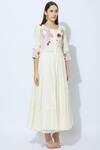 Itara Off White Cotton Round Anarkali Palazzo Set Online at Aza Fashions Itara_Off White Cotton Round Anarkali Palazzo Set_Online_at_Aza_Fashions